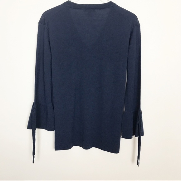 J. Crew Drawstring Sleeve V-Neck Wool Sweater XS - Picture 4 of 8